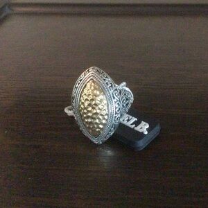 Samuel B. Sterling Silver and 18K Yellow Gold Hammered Ring